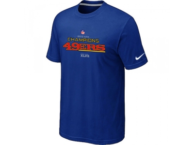 Men NEW San Francisco 49ers 2012 NFC Conference Champions Trophy Collection Long Blue T-Shirt