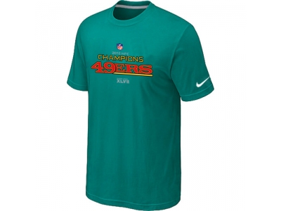 Men NEW San Francisco 49ers 2012 NFC Conference Champions Trophy Collection Long Green T-Shirt