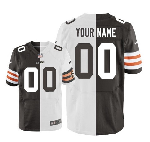Men Nike NFL Cleveland Browns Jersey Customized (Brown -White) Two Tone Elite Jerseys Men Nike NFL Cleveland Browns Jersey Customized (Brown -White) Two Tone Elite Jerseys