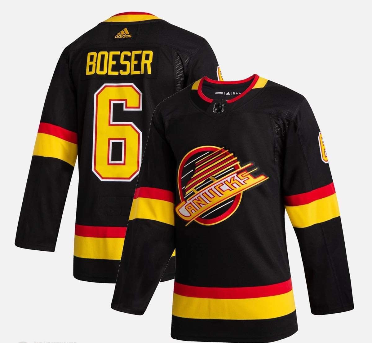 Men‘s Vancouver Canucks #6 Brock Boeser Black Jersey Men‘s Vancouver Canucks #6 Brock Boeser Black Jersey