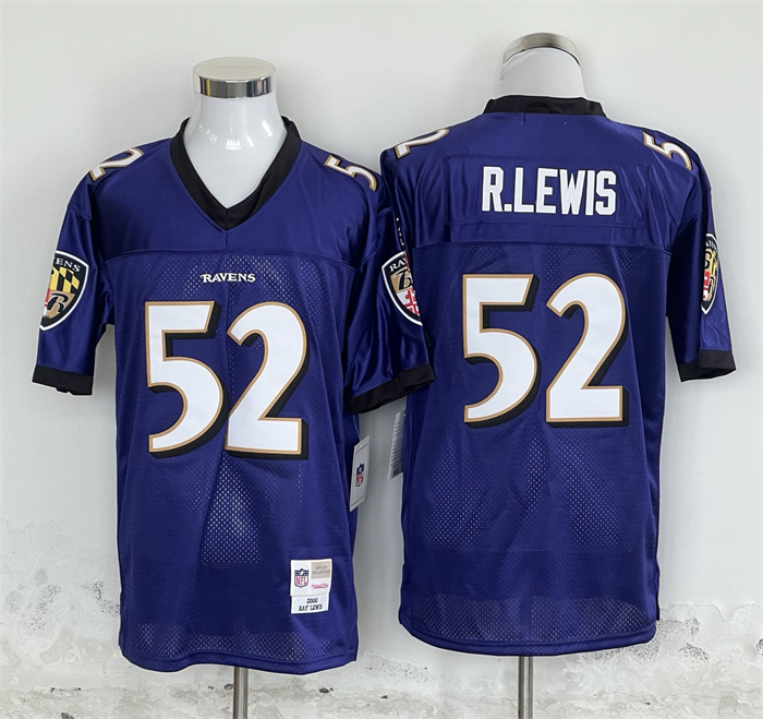 Men’s Baltimore Ravens #52 Ray Lewis Purple Throwback Football Jersey Men’s Baltimore Ravens #52 Ray Lewis Purple Throwback Football Jersey