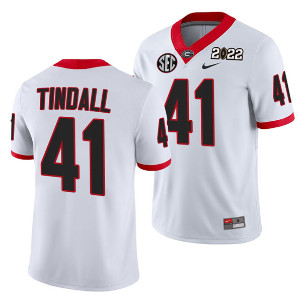 Men’s Georgia Bulldogs #41 Channing Tindall 2022 Patch White College Football Stitched Jersey Men’s Georgia Bulldogs #41 Channing Tindall 2022 Patch White College Football Stitched Jersey