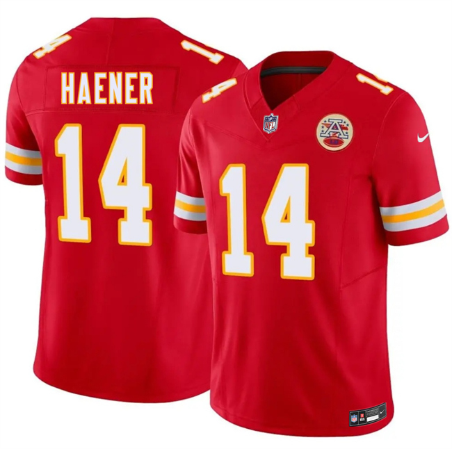 Men’s Kansas City Chiefs #14 Jake Haener Red 2026 F.U.S.E. Vapor Untouchable Limited Stitched Football Jersey Men’s Kansas City Chiefs #14 Jake Haener Red 2026 F.U.S.E. Vapor Untouchable Limited Stitched Football Jersey