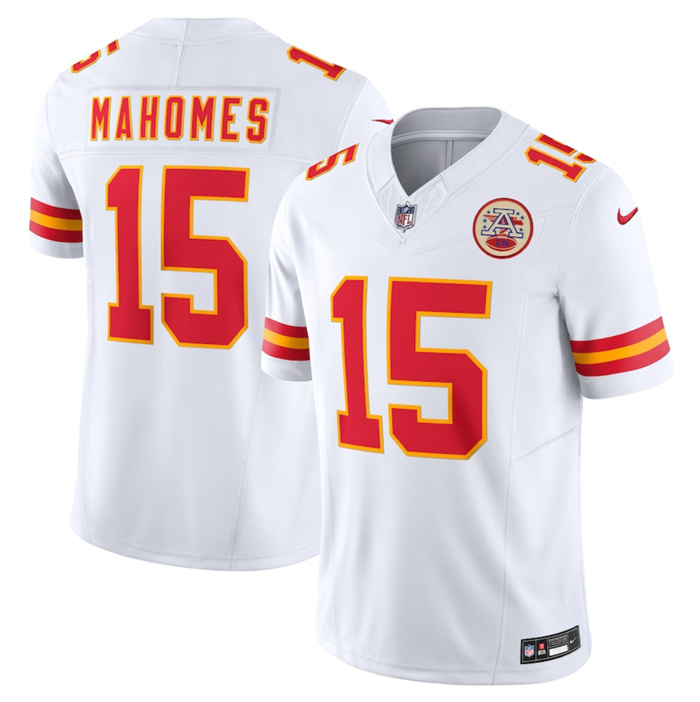 Men’s Kansas City Chiefs #15 Patrick Mahomes White 2023 F.U.S.E. Vapor Untouchable Limited Stitched Jersey Men’s Kansas City Chiefs #15 Patrick Mahomes White 2023 F.U.S.E. Vapor Untouchable Limited Stitched Jersey
