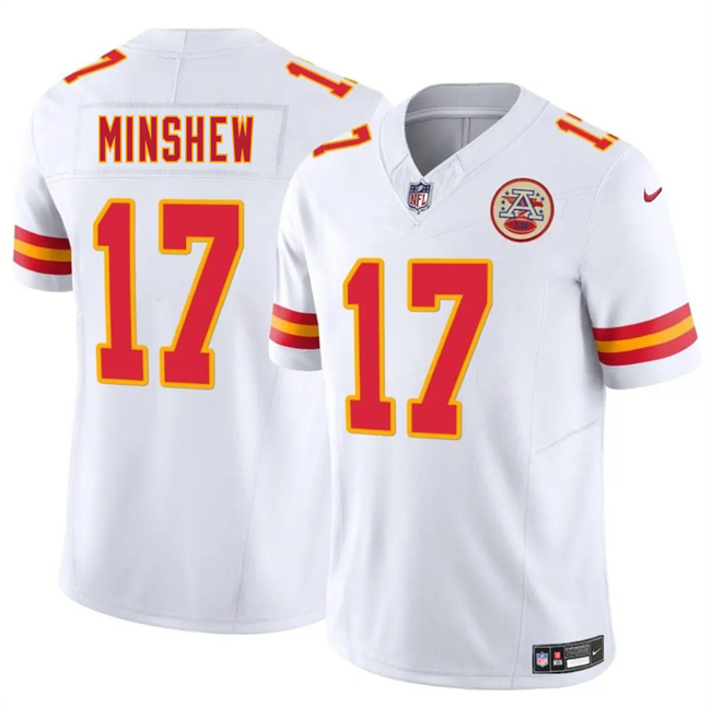 Men’s Kansas City Chiefs #17 Gardner Minshew White 2025 F.U.S.E. Vapor Untouchable Limited Stitched Football Jersey Men’s Kansas City Chiefs #17 Gardner Minshew White 2025 F.U.S.E. Vapor Untouchable Limited Stitched Football Jersey