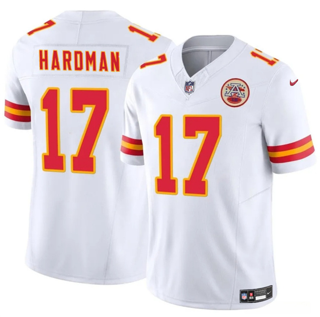 Men’s Kansas City Chiefs #17 Mecole Hardman White 2024 F.U.S.E. Vapor Untouchable Limited Stitched Football Jersey Men’s Kansas City Chiefs #17 Mecole Hardman White 2024 F.U.S.E. Vapor Untouchable Limited Stitched Football Jersey