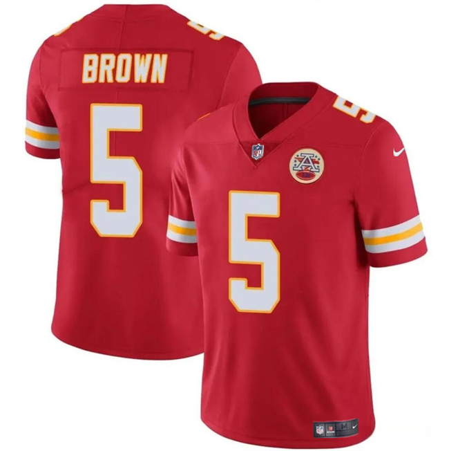 Men’s Kansas City Chiefs #5 Hollywood Brown Red Vapor Untouchable Limited Stitched Football Jersey Men’s Kansas City Chiefs #5 Hollywood Brown Red Vapor Untouchable Limited Stitched Football Jersey