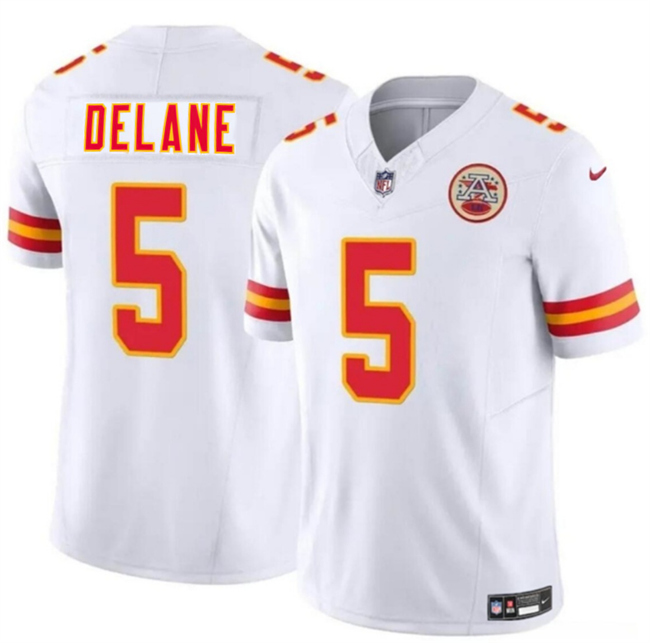 Men’s Kansas City Chiefs #5 Mansoor Delane White 2026 Draft F.U.S.E. Vapor Untouchable Limited Stitched Football Jersey Men’s Kansas City Chiefs #5 Mansoor Delane White 2026 Draft F.U.S.E. Vapor Untouchable Limited Stitched Football Jersey