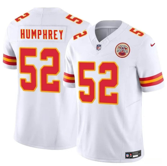 Men’s Kansas City Chiefs #52 Creed Humphrey White 2024 F.U.S.E Vapor Untouchable Limited Stitched Football Jersey Men’s Kansas City Chiefs #52 Creed Humphrey White 2024 F.U.S.E Vapor Untouchable Limited Stitched Football Jersey