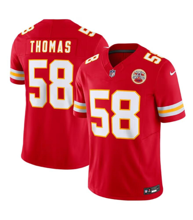 Men’s Kansas City Chiefs #58 Derrick Thomas Red 2024 F.U.S.E Vapor Untouchable Limited Stitched Football Jersey Men’s Kansas City Chiefs #58 Derrick Thomas Red 2024 F.U.S.E Vapor Untouchable Limited Stitched Football Jersey