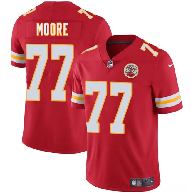 Men’s Kansas City Chiefs #77 Jaylon Moore Red 2025 Vapor Untouchable Limited Stitched Football Jersey Men’s Kansas City Chiefs #77 Jaylon Moore Red 2025 Vapor Untouchable Limited Stitched Football Jersey