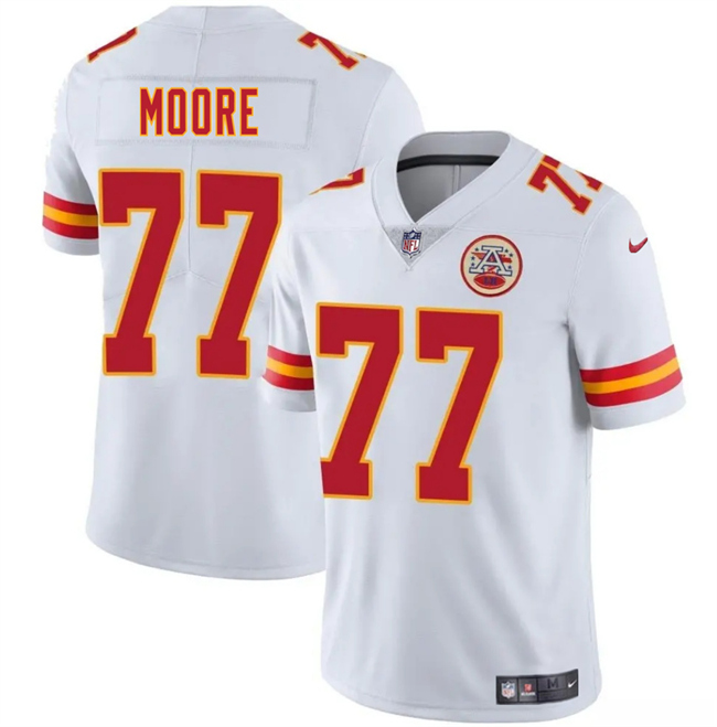 Men’s Kansas City Chiefs #77 Jaylon Moore White 2025 Vapor Untouchable Limited Stitched Football Jersey Men’s Kansas City Chiefs #77 Jaylon Moore White 2025 Vapor Untouchable Limited Stitched Football Jersey