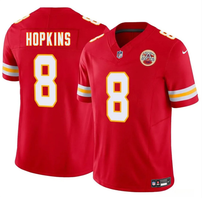 Men’s Kansas City Chiefs #8 DeAndre Hopkins Red 2024 F.U.S.E. Vapor Untouchable Limited Stitched Football Jersey Men’s Kansas City Chiefs #8 DeAndre Hopkins Red 2024 F.U.S.E. Vapor Untouchable Limited Stitched Football Jersey