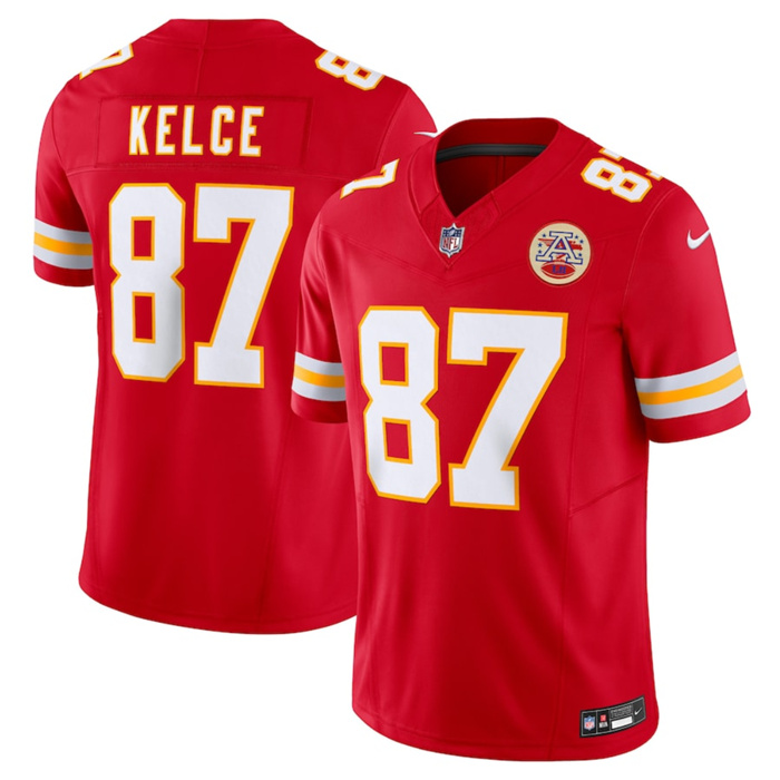 Men’s Kansas City Chiefs #87 Travis Kelce Red 2023 F.U.S.E. Vapor Untouchable Limited Stitched Jersey Men’s Kansas City Chiefs #87 Travis Kelce Red 2023 F.U.S.E. Vapor Untouchable Limited Stitched Jersey