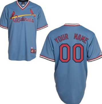Mens' St. Louis Cardinals Customized Light Blue Throwback Jersey Mens' St. Louis Cardinals Customized Light Blue Throwback Jersey