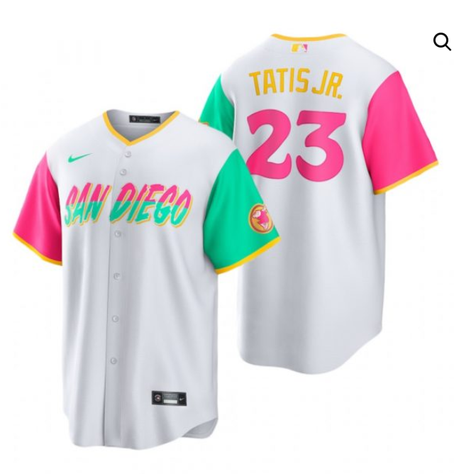 Mens Cool Base San Diego Padres Fernando Tatis Jr. White City Connect Stitched Jersey
