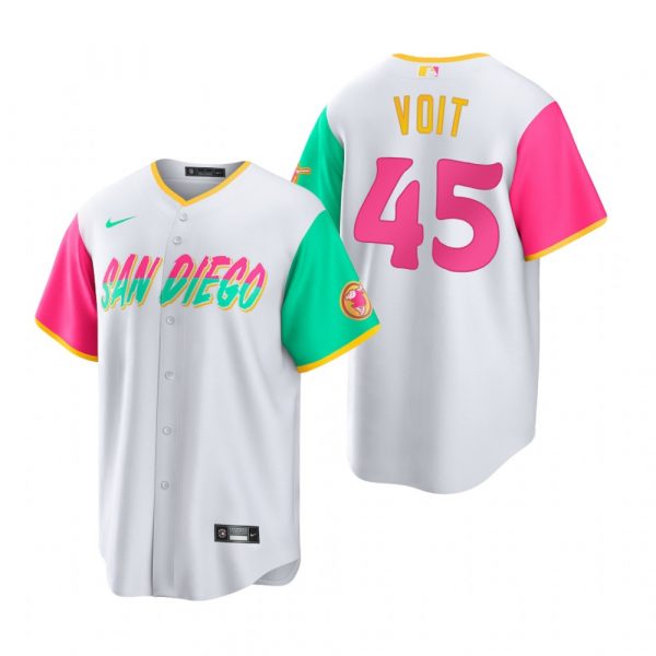 Mens Cool Base San Diego Padres Luke Voit White City Connect Stitched Jersey 