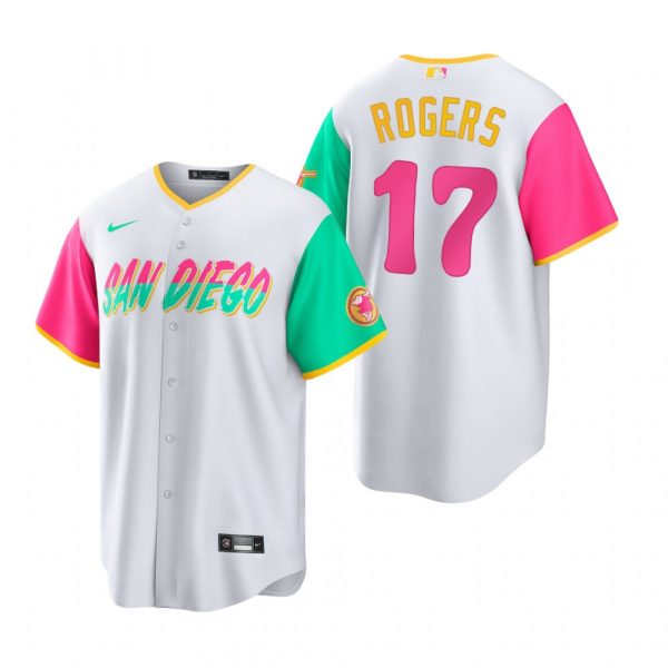 Mens Cool Base San Diego Padres Taylor Rogers White City Connect Stitched Jersey 
