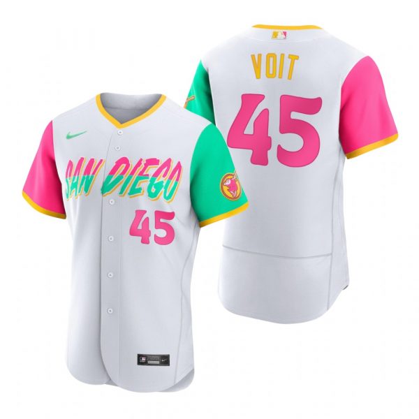 Mens Flex Base San Diego Padres Luke Voit White City Connect Stitched Jersey 