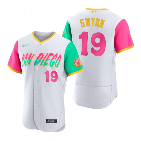 Mens Flex Base San Diego Padres Tony Gwynn White City Connect Stitched Jersey 