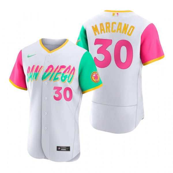 Mens Flex Base San Diego Padres Tucupita Marcano White City Connect Stitched Jersey 