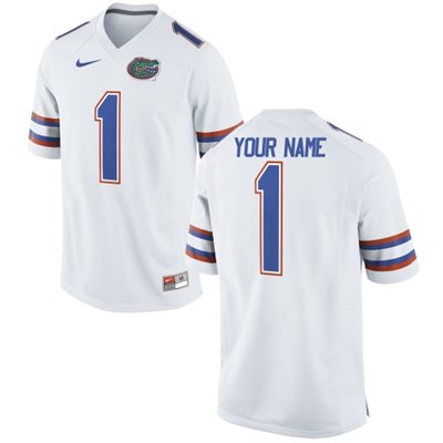 Mens Florida Gators 2015 Nike White Custom Replica Football Jersey