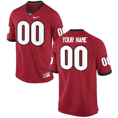 Mens Georgia Bulldogs Custom Replica Football Jersey - 2015 Red Mens Georgia Bulldogs Custom Replica Football Jersey - 2015 Red