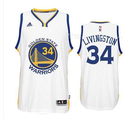 Mens Golden State Warriors #34 Shaun Livingston adidas White Swingman Home Jersey