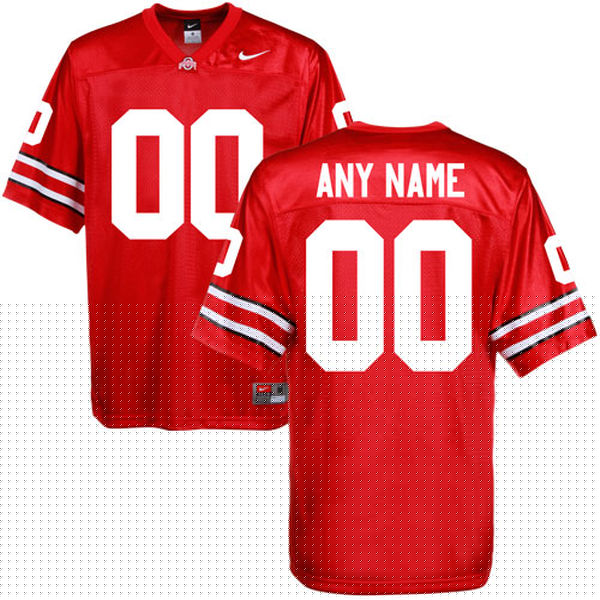 Mens Ohio State Buckeyes Red Nike Customized College Jersey