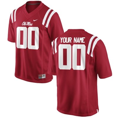 Mens Ole Miss Rebels Custom Replica Football Jersey - 2015 Red Mens Ole Miss Rebels Custom Replica Football Jersey - 2015 Red