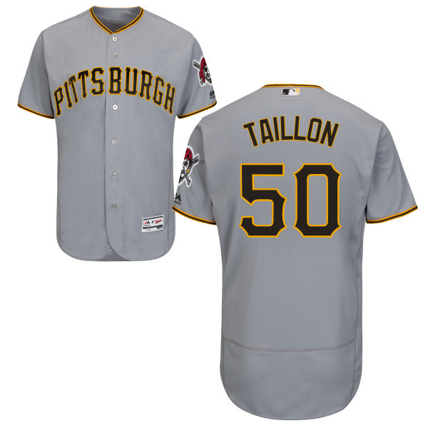 Mens Pittsburgh Pirates #50 Jameson Taillon Road Gray Authentic Baseball Flexbase Jersey