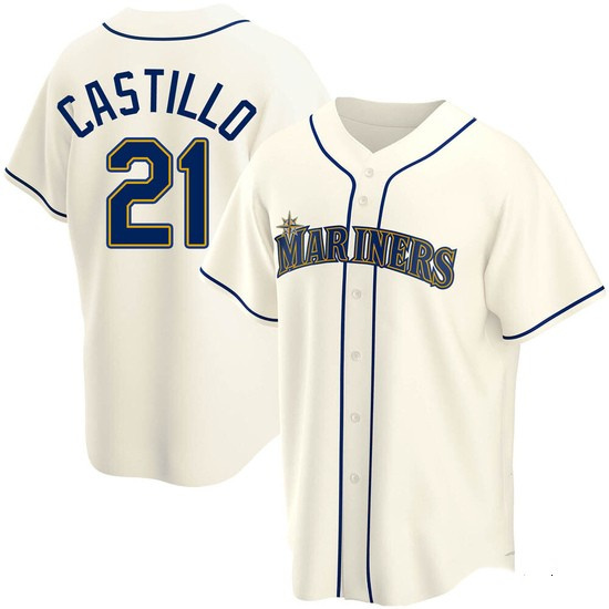 Mens Seattle Mariners #21 Luis Castillo Authentic Cream Alternate Jerseys Mens Seattle Mariners #21 Luis Castillo Authentic Cream Alternate Jerseys