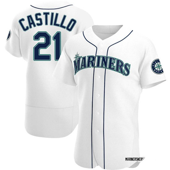 Mens Seattle Mariners #21 Luis Castillo Authentic White Alternate Jerseys Mens Seattle Mariners #21 Luis Castillo Authentic White Alternate Jerseys