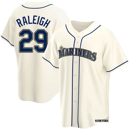 Mens Seattle Mariners #29 Cal Raleigh Cream Authentic Alternate Jerseys Mens Seattle Mariners #29 Cal Raleigh Cream Authentic Alternate Jerseys