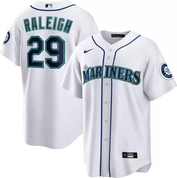 Mens Seattle Mariners #29 Cal Raleigh white Authentic Alternate Jerseys Mens Seattle Mariners #29 Cal Raleigh white Authentic Alternate Jerseys