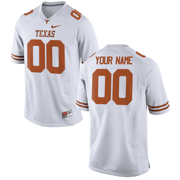 Mens Texas Longhorns White Nike Customized College Jersey