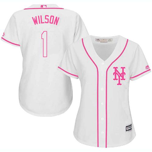Mets #1 Mookie Wilson White Pink Fashion Women's Stitched MLB Jersey Mets #1 Mookie Wilson White Pink Fashion Women's Stitched MLB Jersey