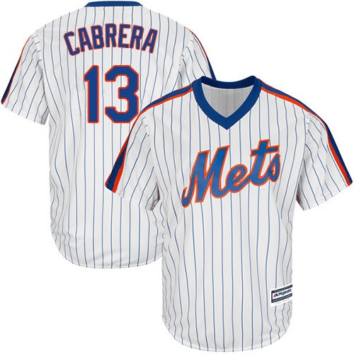 Mets #13 Asdrubal Cabrera White(Blue Strip) Alternate Cool Base Stitched Youth MLB Jersey Mets #13 Asdrubal Cabrera White(Blue Strip) Alternate Cool Base Stitched Youth MLB Jersey
