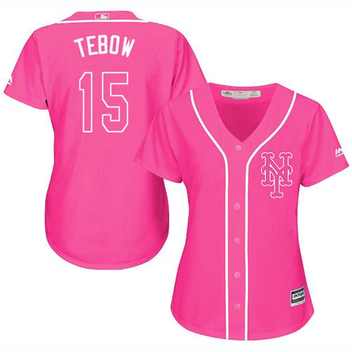Mets #15 Tim Tebow Pink Fashion Women's Stitched MLB Jersey Mets #15 Tim Tebow Pink Fashion Women's Stitched MLB Jersey