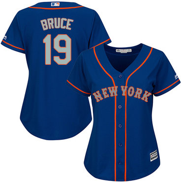 Mets #19 Jay Bruce Blue(Grey NO.) Alternate Women's Stitched MLB Jersey Mets #19 Jay Bruce Blue(Grey NO.) Alternate Women's Stitched MLB Jersey