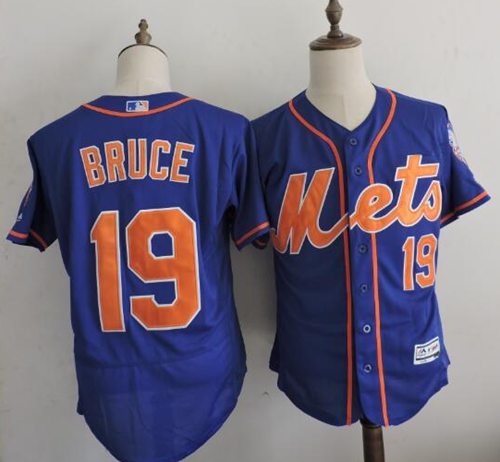 Mets #19 Jay Bruce Blue Flexbase Authentic Collection Stitched MLB Jersey