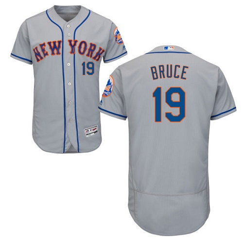 Mets #19 Jay Bruce Grey Flexbase Authentic Collection Stitched MLB Jersey