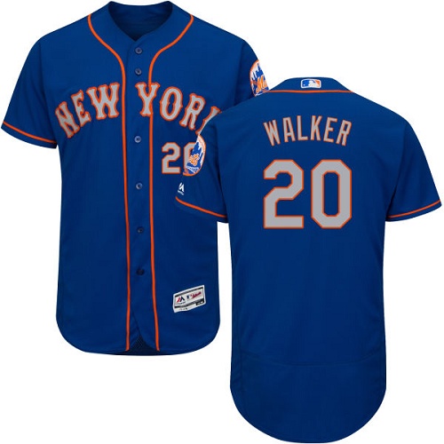 Mets #20 Neil Walker Blue(Grey NO.) Flexbase Authentic Collection Stitched MLB Jersey