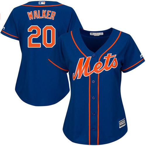 Mets #20 Neil Walker Blue Alternate Women's Stitched MLB Jersey