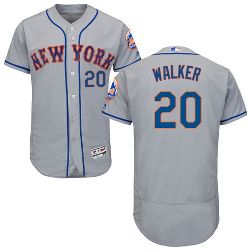 Mets #20 Neil Walker Grey Flexbase Authentic Collection Stitched MLB Jersey