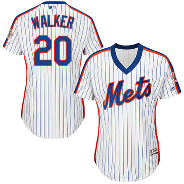 Mets #20 Neil Walker White(Blue Strip) Alternate Women's Stitched MLB Jersey Mets #20 Neil Walker White(Blue Strip) Alternate Women's Stitched MLB Jersey