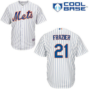 Mets #21 Todd Frazier White(Blue Strip) Cool Base Stitched Youth MLB Jersey