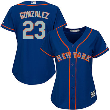 Mets #23 Adrian Gonzalez Blue(Grey NO.) Alternate Women's Stitched MLB Jersey Mets #23 Adrian Gonzalez Blue(Grey NO.) Alternate Women's Stitched MLB Jersey