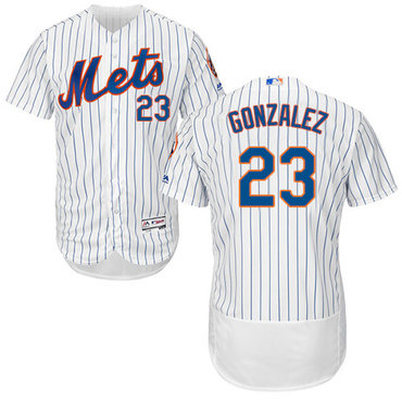 Mets #23 Adrian Gonzalez White(Blue Strip) Flexbase Authentic Collection Stitched MLB Jersey