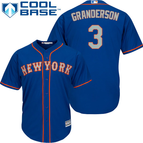 Mets #3 Curtis Granderson Blue(Grey NO.) Cool Base Stitched Youth MLB Jersey Mets #3 Curtis Granderson Blue(Grey NO.) Cool Base Stitched Youth MLB Jersey